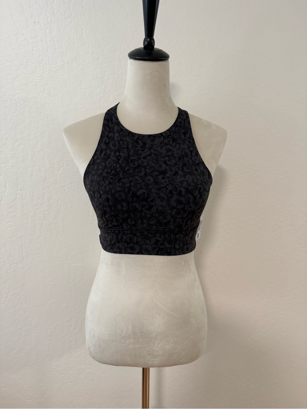 Lululemon Black Patterned High-Neck Sports Bra